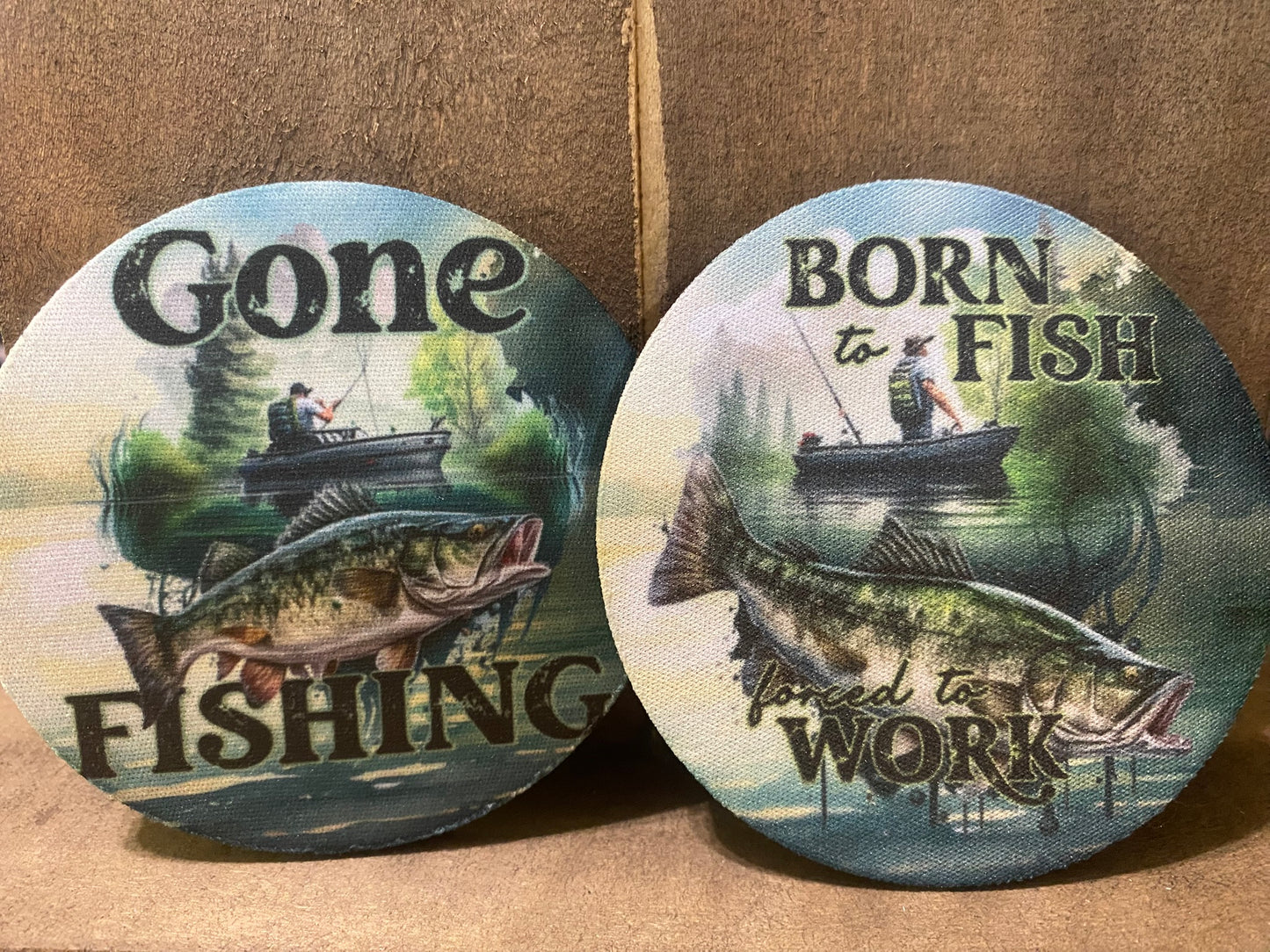 Gone fishin/ Norn to fish forced to work 3.75 inch Coaster set