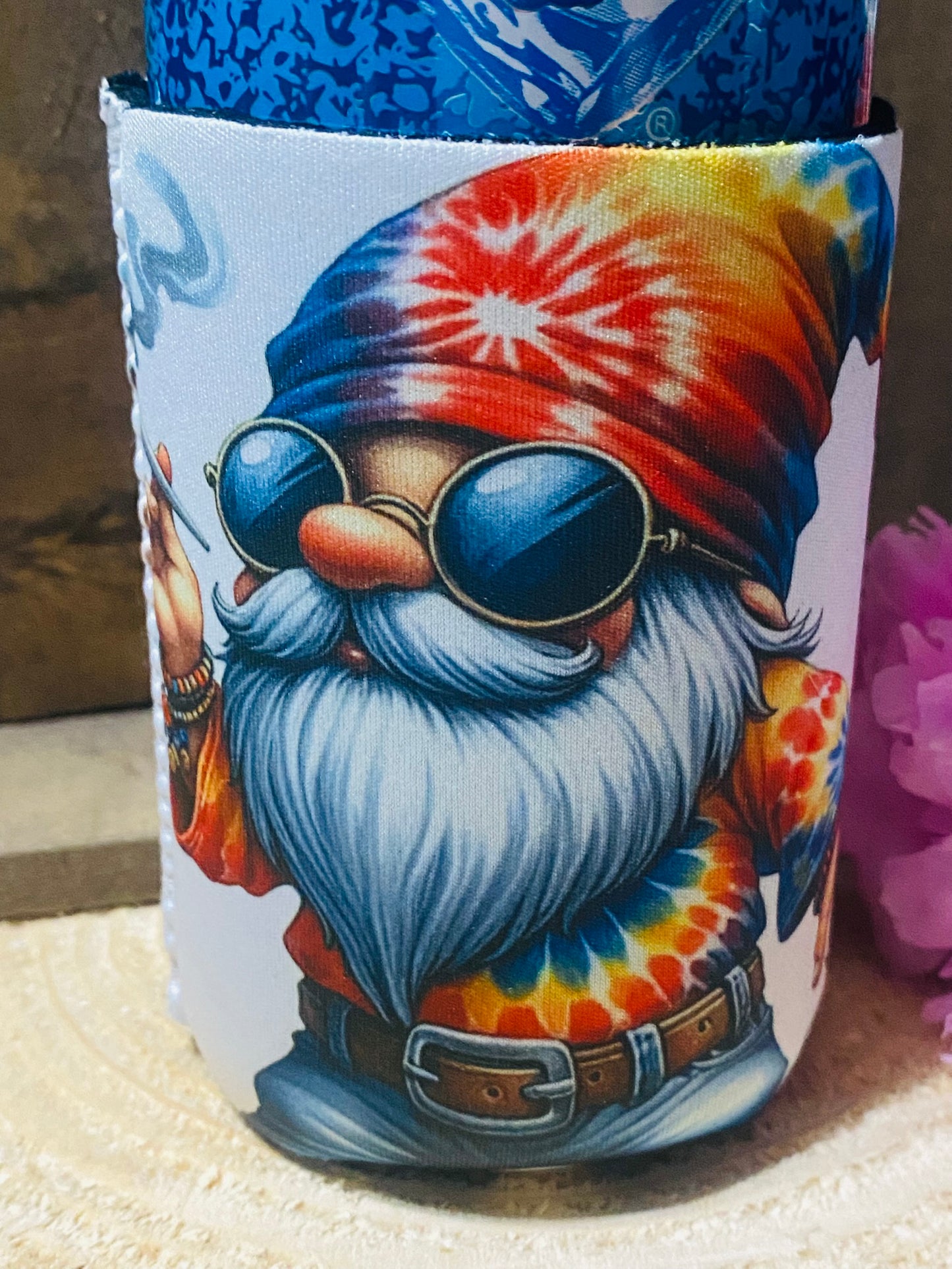 Hippie Gnome smoker 12oz. can koozie