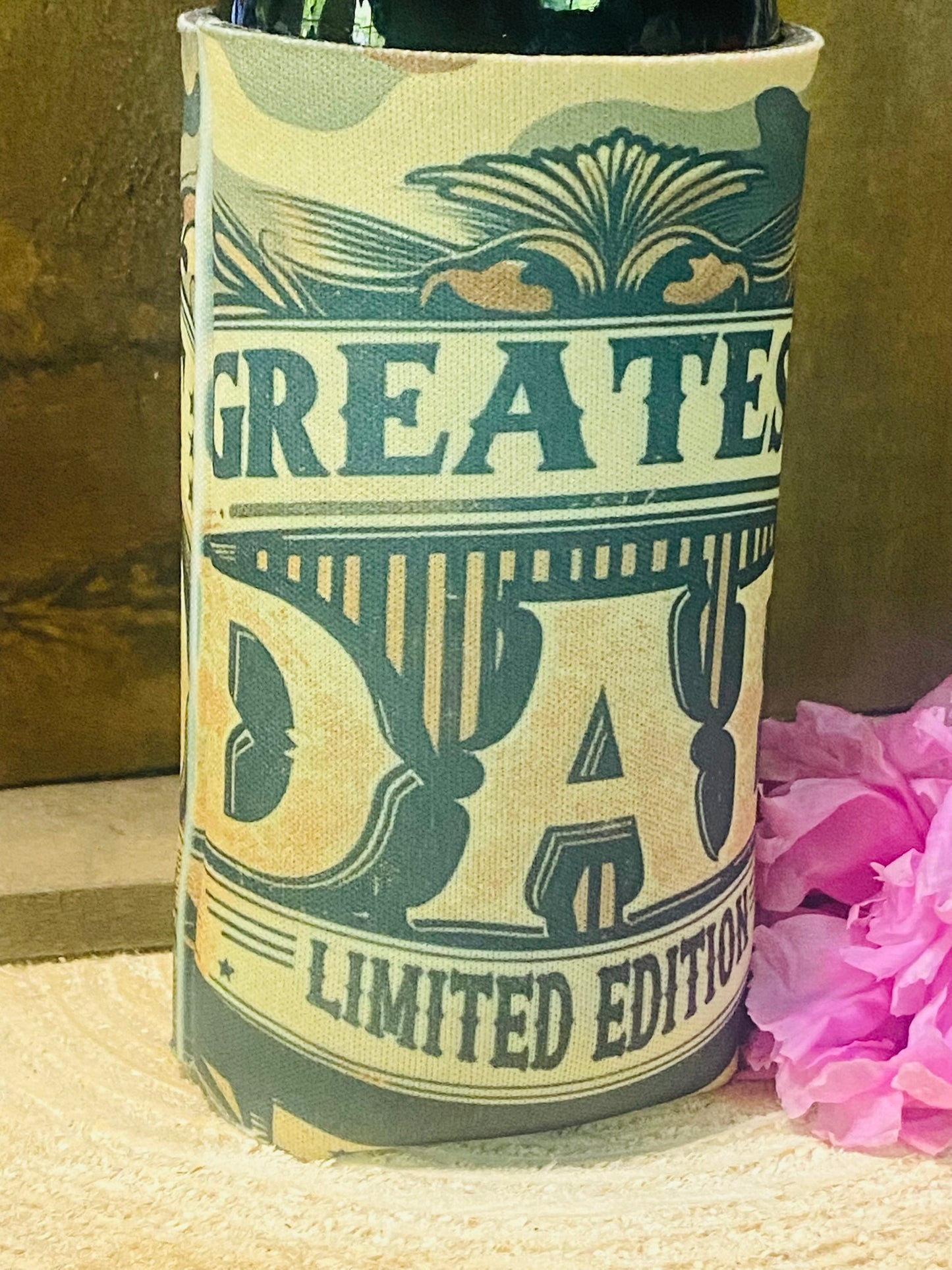 Greatest Dad Limited Edition slim can/ bottle koozie