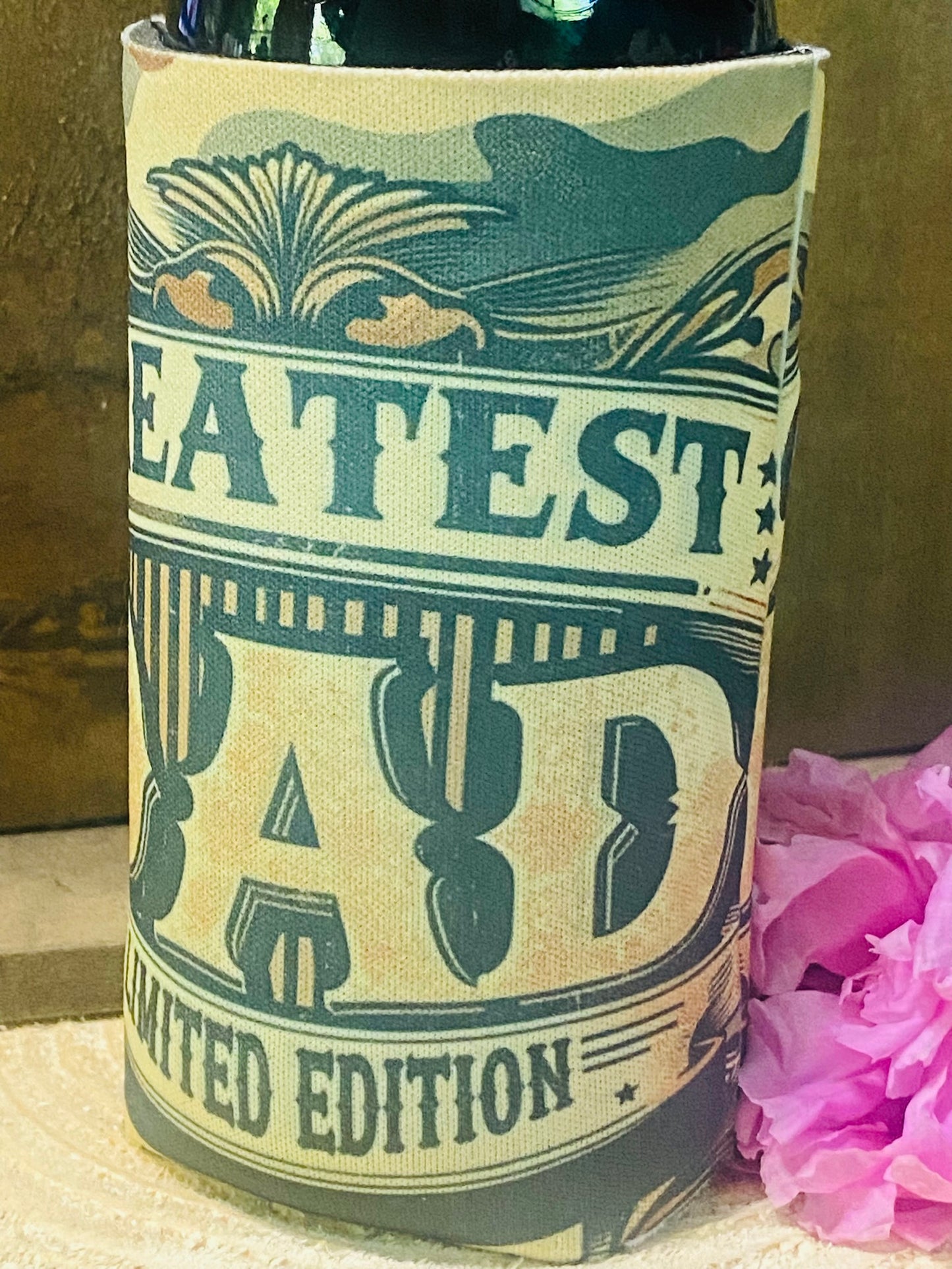 Greatest Dad Limited Edition slim can/ bottle koozie