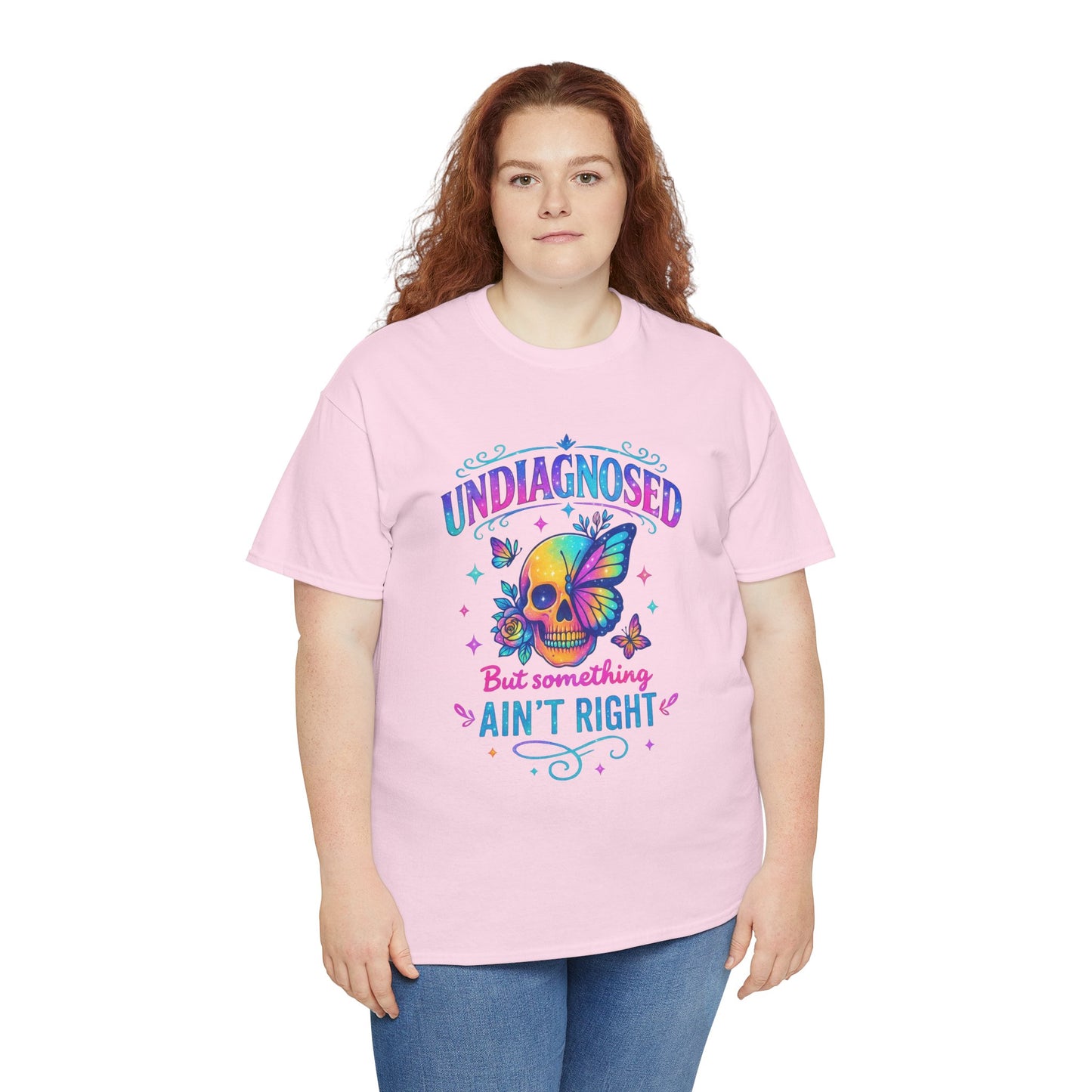 Colorful Undiagnosed Heavy Cotton Tee, Funny T-Shirt, Unique Gift, Mental Health Awareness, Casual Daily Wear, Unisex Apparel