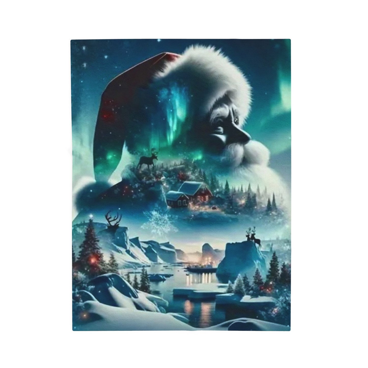 Cozy Christmas Velveteen Plush Blanket, Soft Holiday Throw, Winter Decor, Santa Blanket, Christmas Gift, Warm Home Accessory