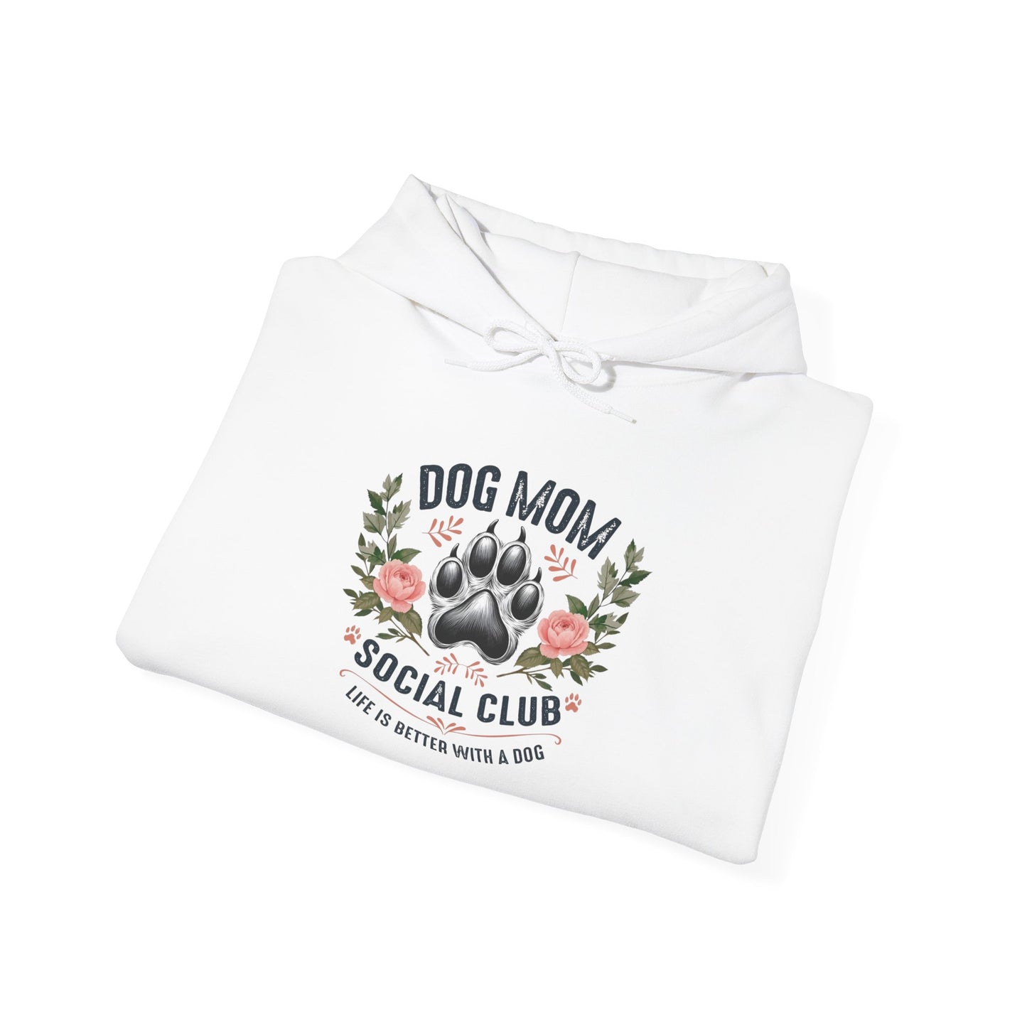 Dog Mom Social Club Hoodie, Casual Sweatshirt for Dog Lovers, Gift for Pet Owners, Cozy Hoodie for Dog Moms, Perfect Dog Lover Gift