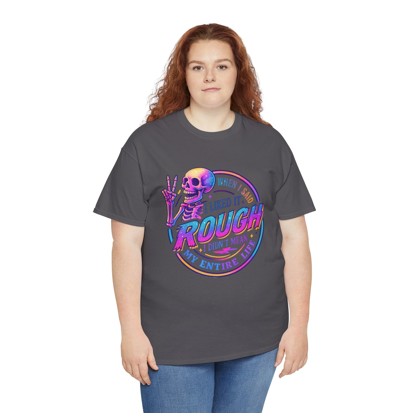 Rough Life Unisex Tee, Funny Skeleton T-Shirt, Casual Everyday Style, Gift for Friends, Unique Graphic Tee