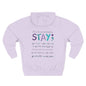 Comforting Message Fleece Hoodie - Stay, Mental Health Awareness, Gift for Friends, Cozy Layer, Inspirational Fashion