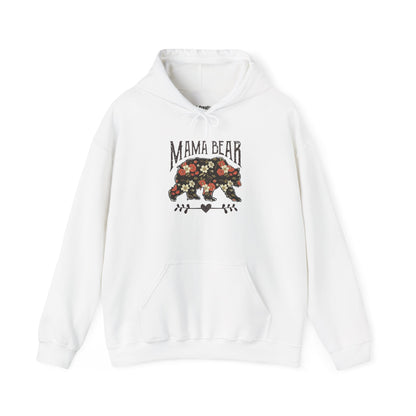 Floral Mama Bear Hoodie, Cozy Sweatshirt for Moms, Gift for Mother’s Day, Cute Casual Wear, Nature Themed Apparel