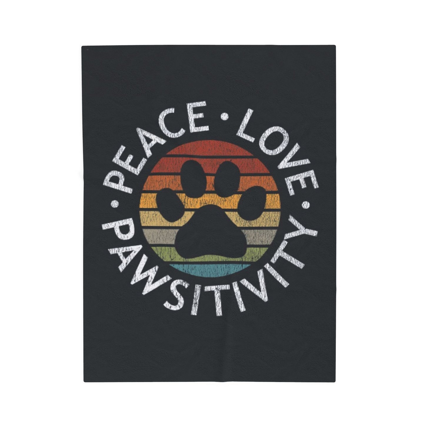 Cozy Pet-Themed Plush Blanket, Peace Love Pawsitivity Fleece Throw, Gift for Animal Lovers, Home Decor, Dog Lover Blanket, Snuggle Blanket