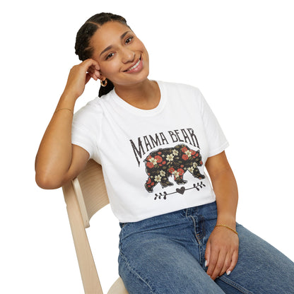 Floral Mama Bear T-Shirt, Cute Mom Gift, Women's Graphic Tees, Casual Wear, Mother's Day, Family Shirt, Nature Lover Tee