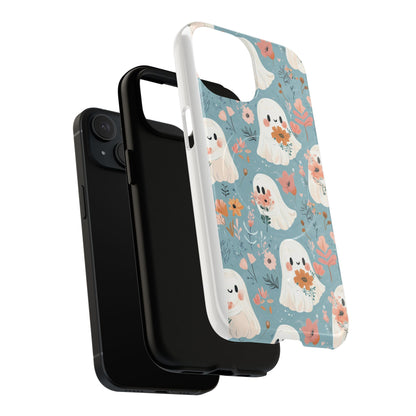 Cute Ghost Floral Magnetic Phone Case, Tough Phone Cover, Halloween Gift, Trendy Case for Kids, Unique Cell Phone Accessory