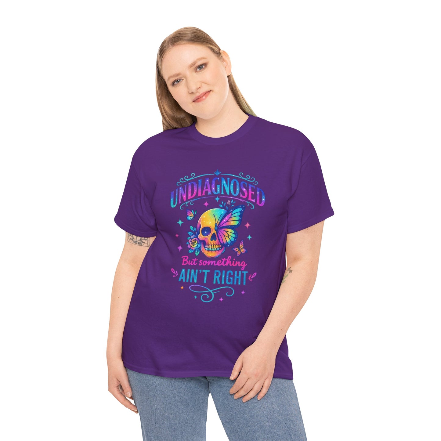 Colorful Undiagnosed Heavy Cotton Tee, Funny T-Shirt, Unique Gift, Mental Health Awareness, Casual Daily Wear, Unisex Apparel