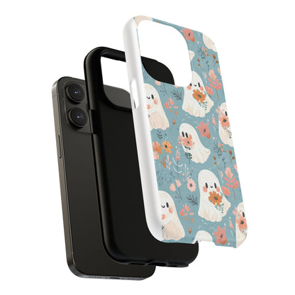 Cute Ghost Floral Magnetic Phone Case, Tough Phone Cover, Halloween Gift, Trendy Case for Kids, Unique Cell Phone Accessory