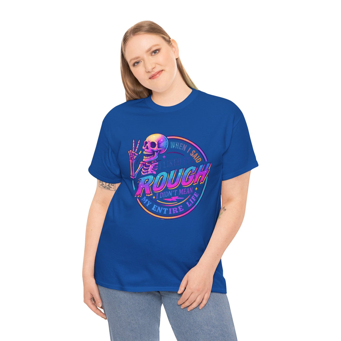 Rough Life Unisex Tee, Funny Skeleton T-Shirt, Casual Everyday Style, Gift for Friends, Unique Graphic Tee