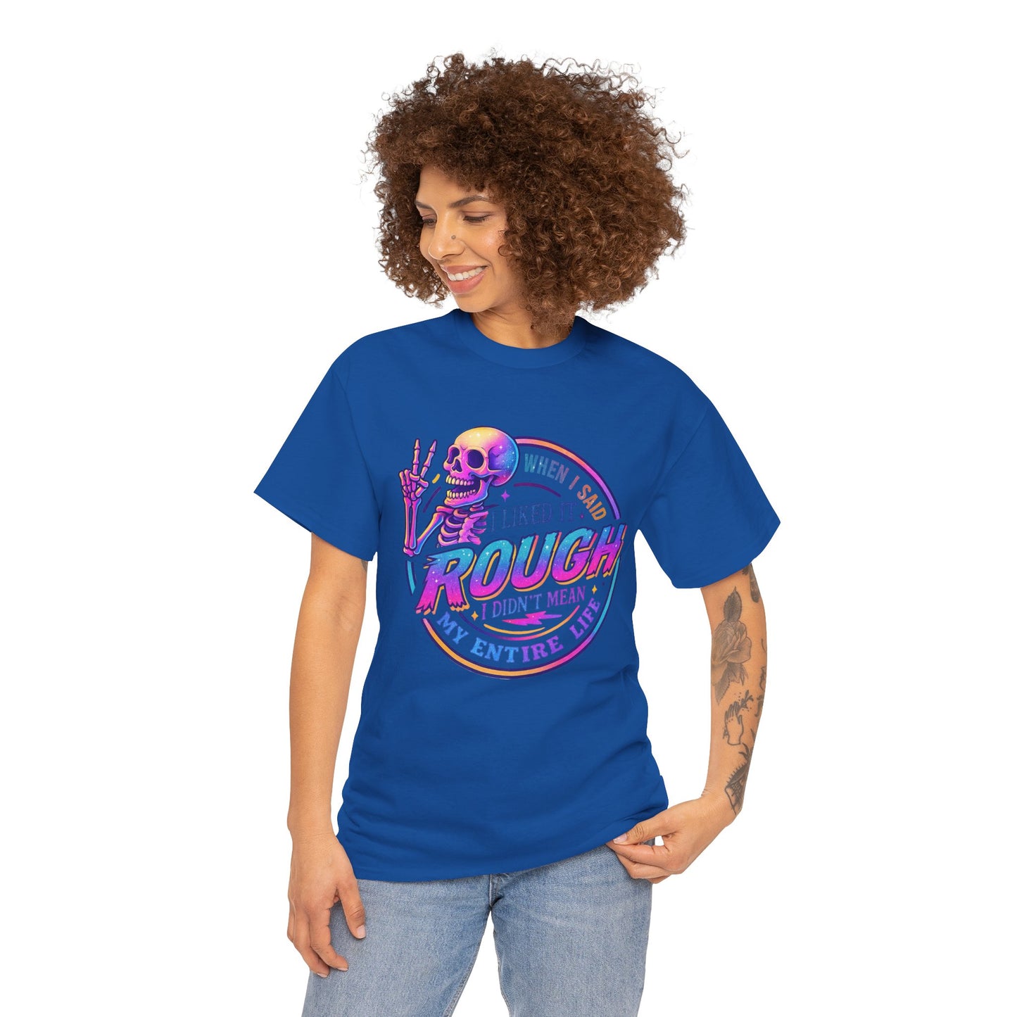 Rough Life Unisex Tee, Funny Skeleton T-Shirt, Casual Everyday Style, Gift for Friends, Unique Graphic Tee