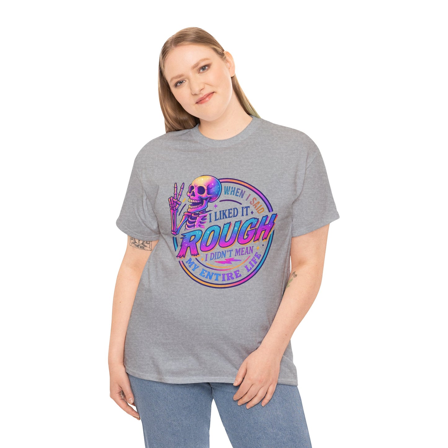 Rough Life Unisex Tee, Funny Skeleton T-Shirt, Casual Everyday Style, Gift for Friends, Unique Graphic Tee