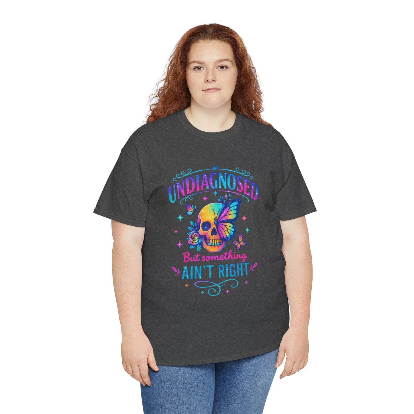 Colorful Undiagnosed Heavy Cotton Tee, Funny T-Shirt, Unique Gift, Mental Health Awareness, Casual Daily Wear, Unisex Apparel