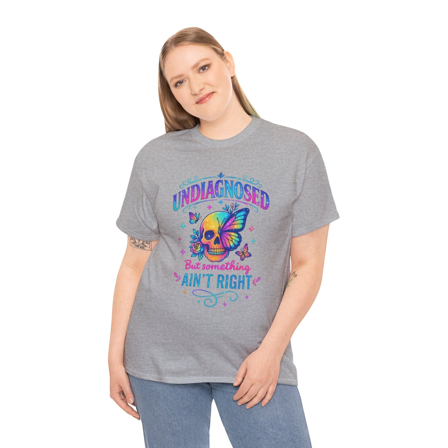 Colorful Undiagnosed Heavy Cotton Tee, Funny T-Shirt, Unique Gift, Mental Health Awareness, Casual Daily Wear, Unisex Apparel