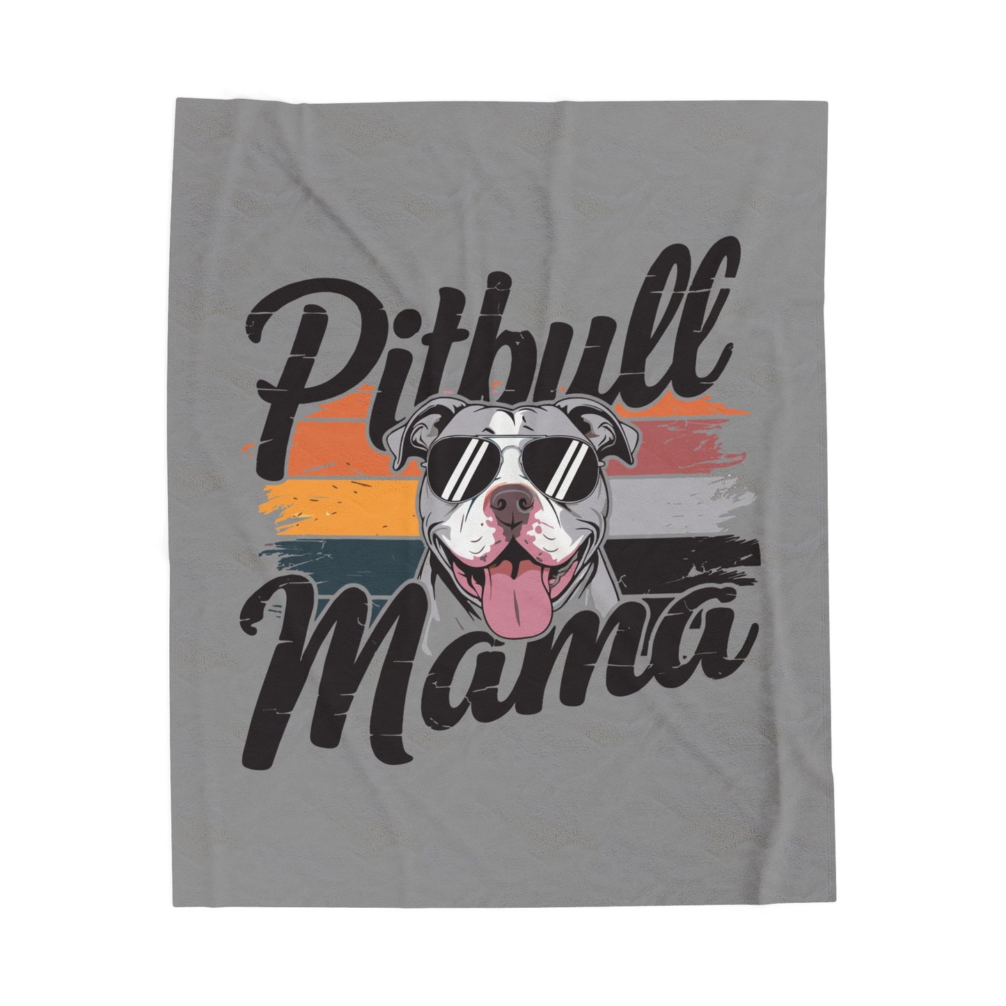 Cozy Pitbull Mama Plush Blanket, Pet Lover Gift, Home Decor, Birthday Present, Dog Themed Blanket, Warm Throw
