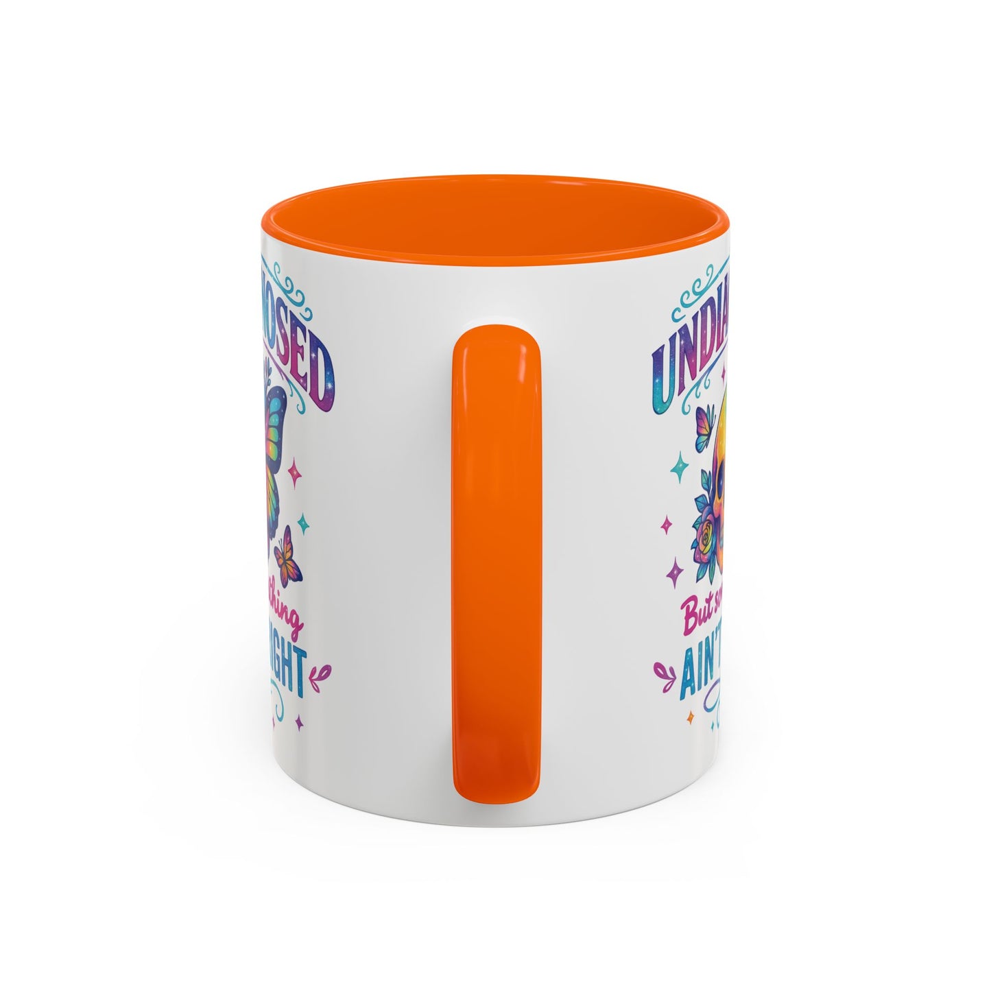 Undiagnosed Vibes Coffee Mug, Bohemian Coffee Cup, Unique Gift for Mental Health Awareness, Colorful Skull Design, Fun Drinking Mug