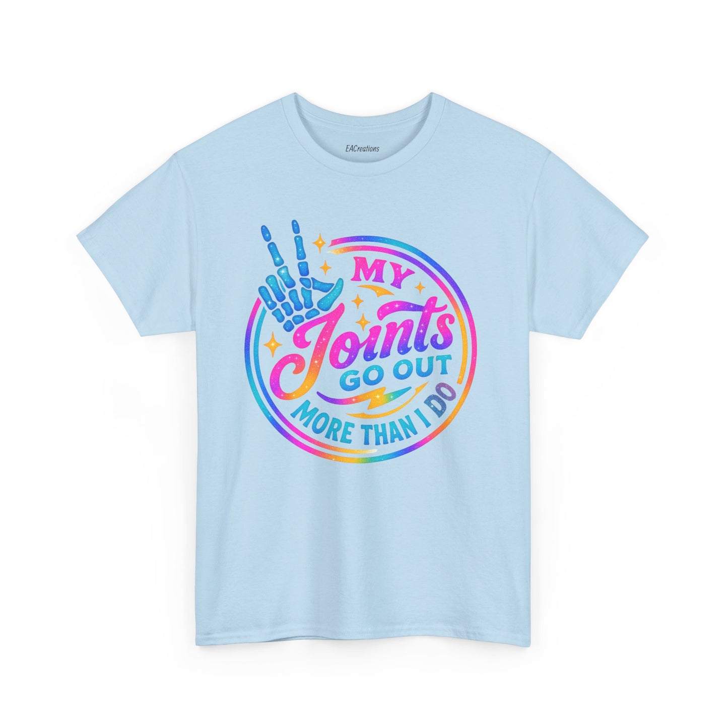 My Joints Go Out Unisex Heavy Cotton Tee, Humor Tee, Gift for Joint Pain Relief, Funny Tee for Seniors, Relaxed Fit, Wellness Gift