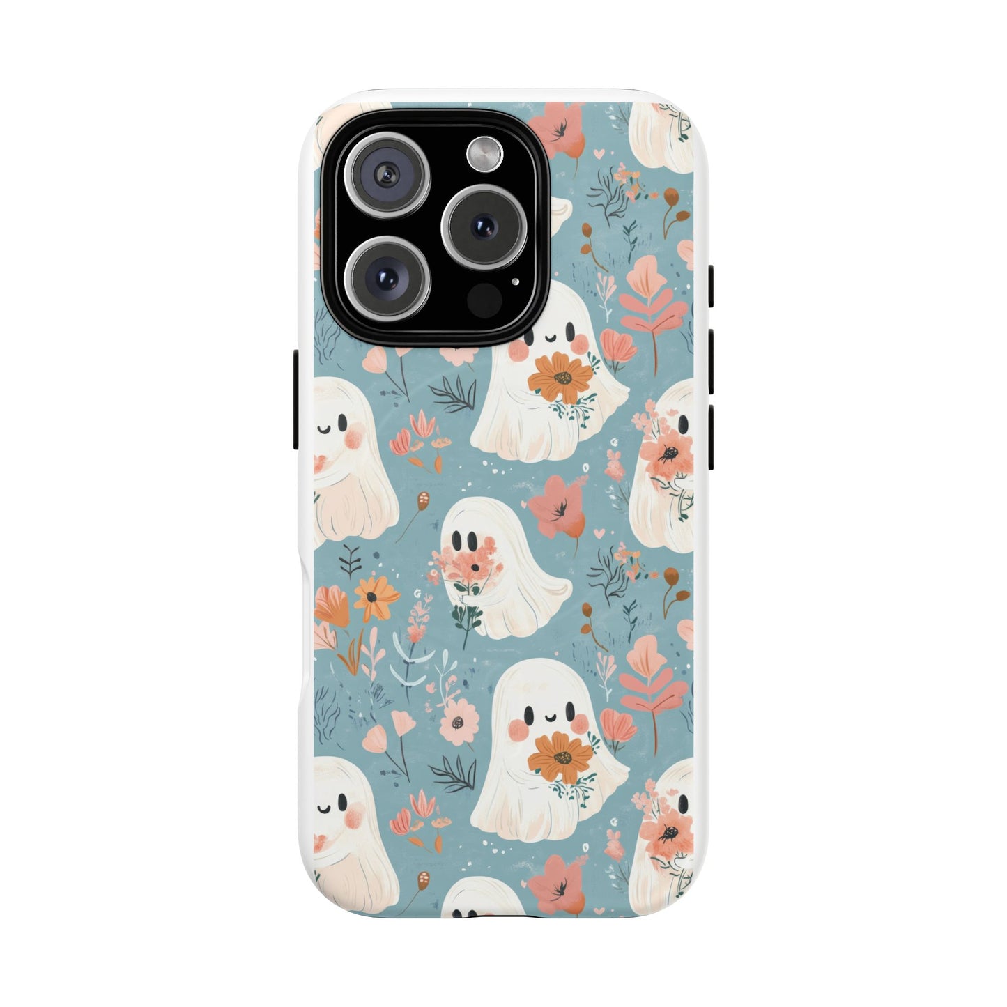 Cute Ghost Floral Magnetic Phone Case, Tough Phone Cover, Halloween Gift, Trendy Case for Kids, Unique Cell Phone Accessory