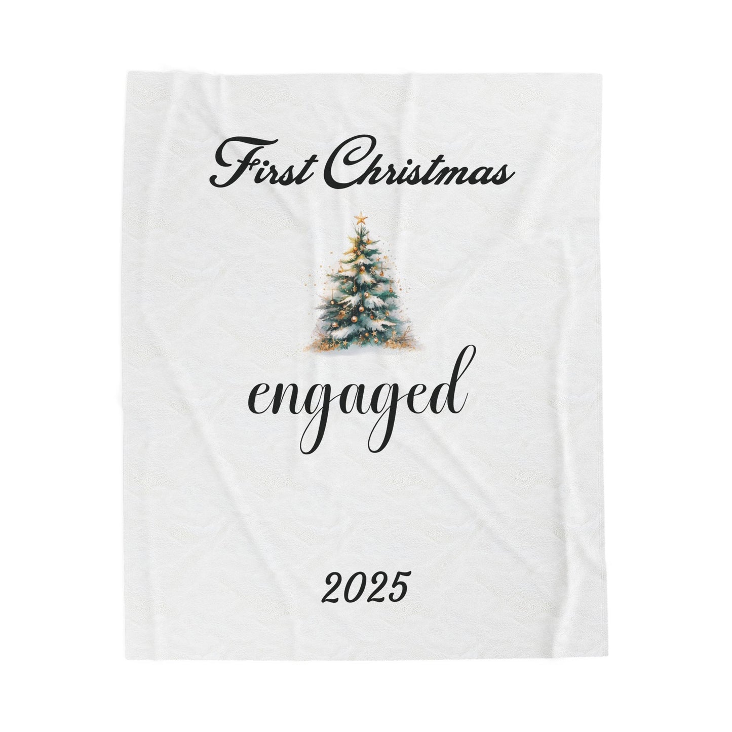 Engaged First Christmas Velveteen Plush Blanket, Cozy Wedding Gift, Personalized Holiday Decor, Soft Throw for Couples, Engagement [...]