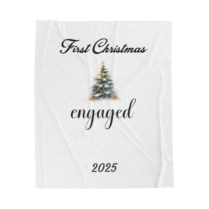 Engaged First Christmas Velveteen Plush Blanket, Cozy Wedding Gift, Personalized Holiday Decor, Soft Throw for Couples, Engagement [...]