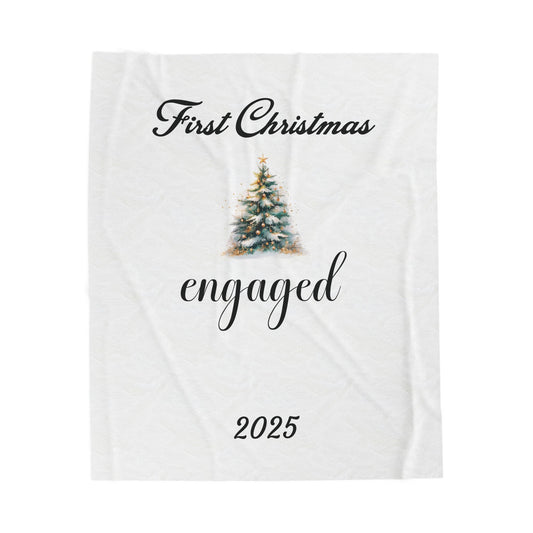 Engaged First Christmas Velveteen Plush Blanket, Cozy Wedding Gift, Personalized Holiday Decor, Soft Throw for Couples, Engagement [...]