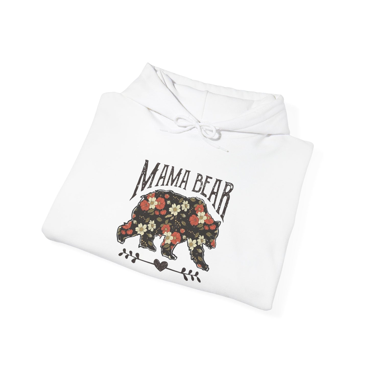 Floral Mama Bear Hoodie, Cozy Sweatshirt for Moms, Gift for Mother’s Day, Cute Casual Wear, Nature Themed Apparel
