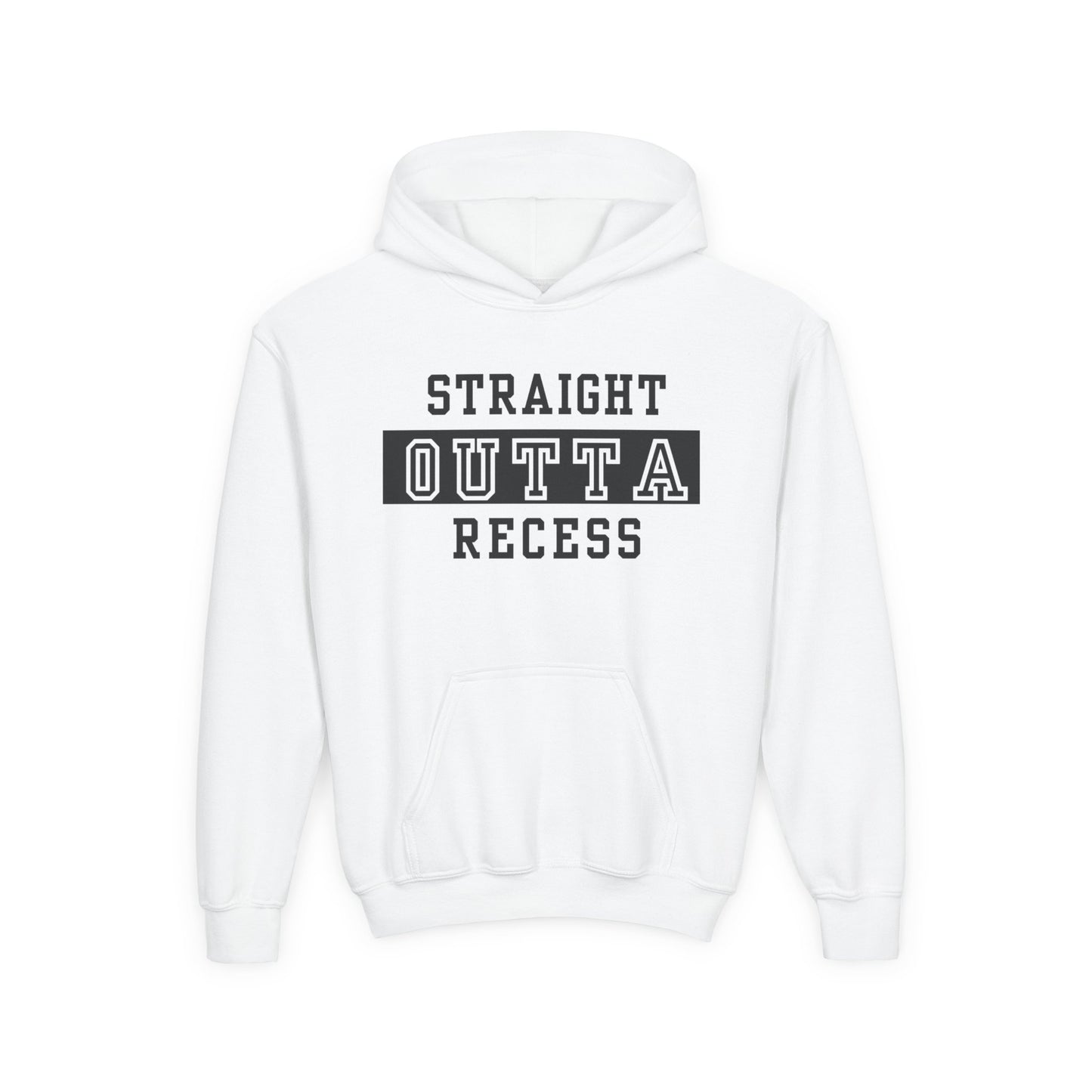 Straight Outta Recess Youth Recess Sweatshirt, Fun Kids Hoodies, Playful Gift for Sons and Daughters, Back to School Wear, Kid's Casual Outfit