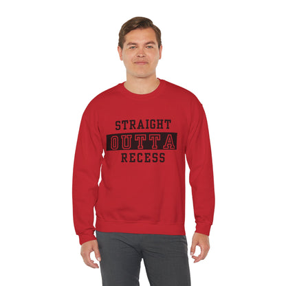 Unisex Sweatshirt - Straight Outta Recess, Comfy Crewneck, Perfect for Teachers, Students, Funny Gift Idea, Cozy Casual Wear, School Spirit