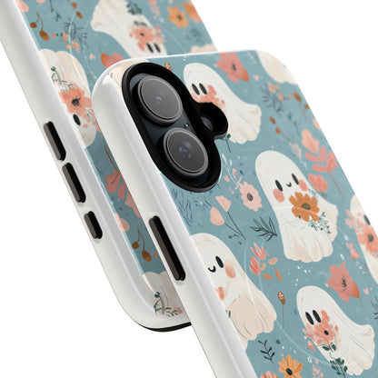 Cute Ghost Floral Magnetic Phone Case, Tough Phone Cover, Halloween Gift, Trendy Case for Kids, Unique Cell Phone Accessory