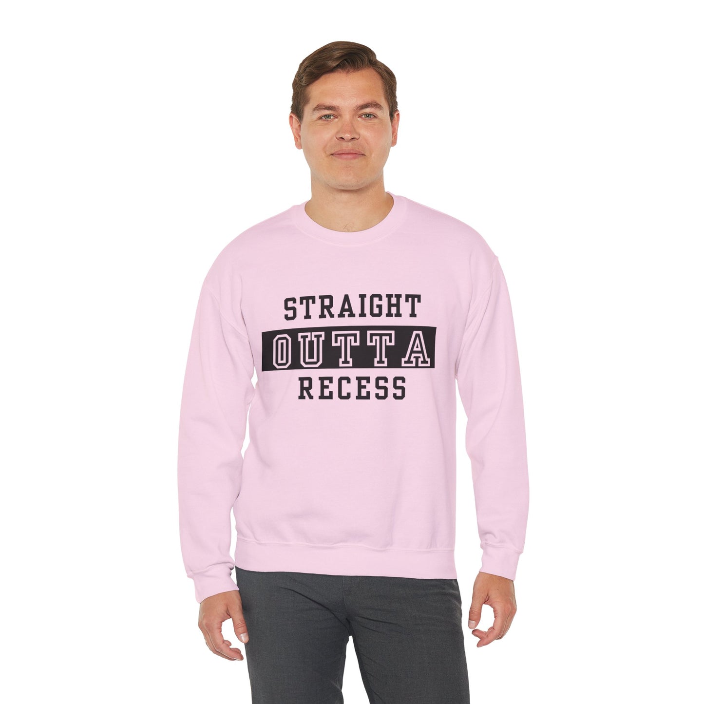 Unisex Sweatshirt - Straight Outta Recess, Comfy Crewneck, Perfect for Teachers, Students, Funny Gift Idea, Cozy Casual Wear, School Spirit