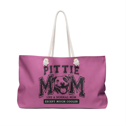 Pittie Mom Weekender Bag - Perfect for Travelers, Dog Lovers, Gifts for Mother's Day, Pet Lovers' Essentials, Stylish Tote Bag