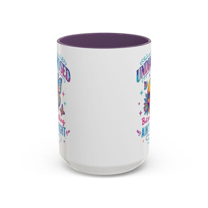 Undiagnosed Vibes Coffee Mug, Bohemian Coffee Cup, Unique Gift for Mental Health Awareness, Colorful Skull Design, Fun Drinking Mug