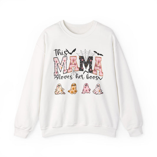 Halloween Mama Ghosts Sweatshirt, Comfortable Crewneck Top, Fall Fashion, Gift for Moms, Ghost Lover Apparel, Cozy Halloween Outfit