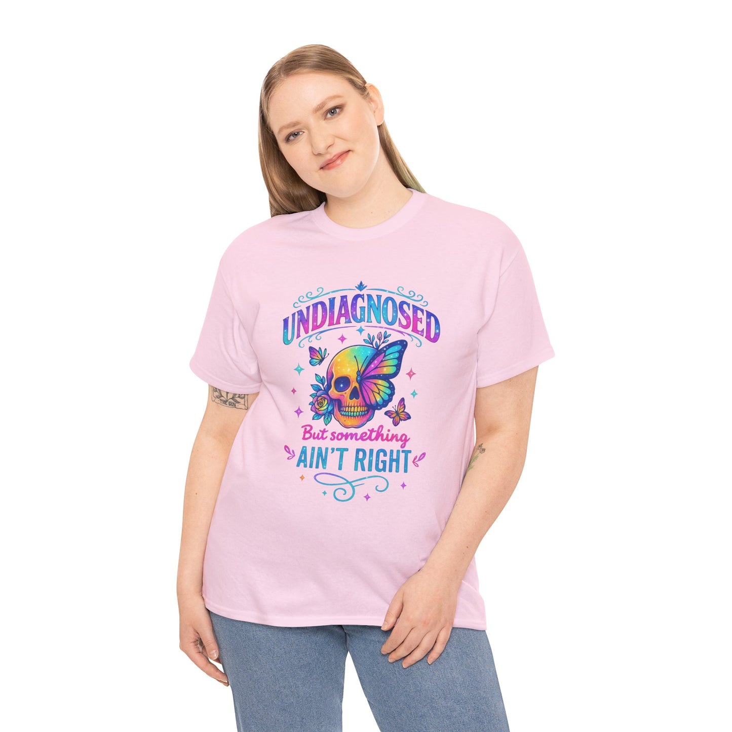 Colorful Undiagnosed Heavy Cotton Tee, Funny T-Shirt, Unique Gift, Mental Health Awareness, Casual Daily Wear, Unisex Apparel