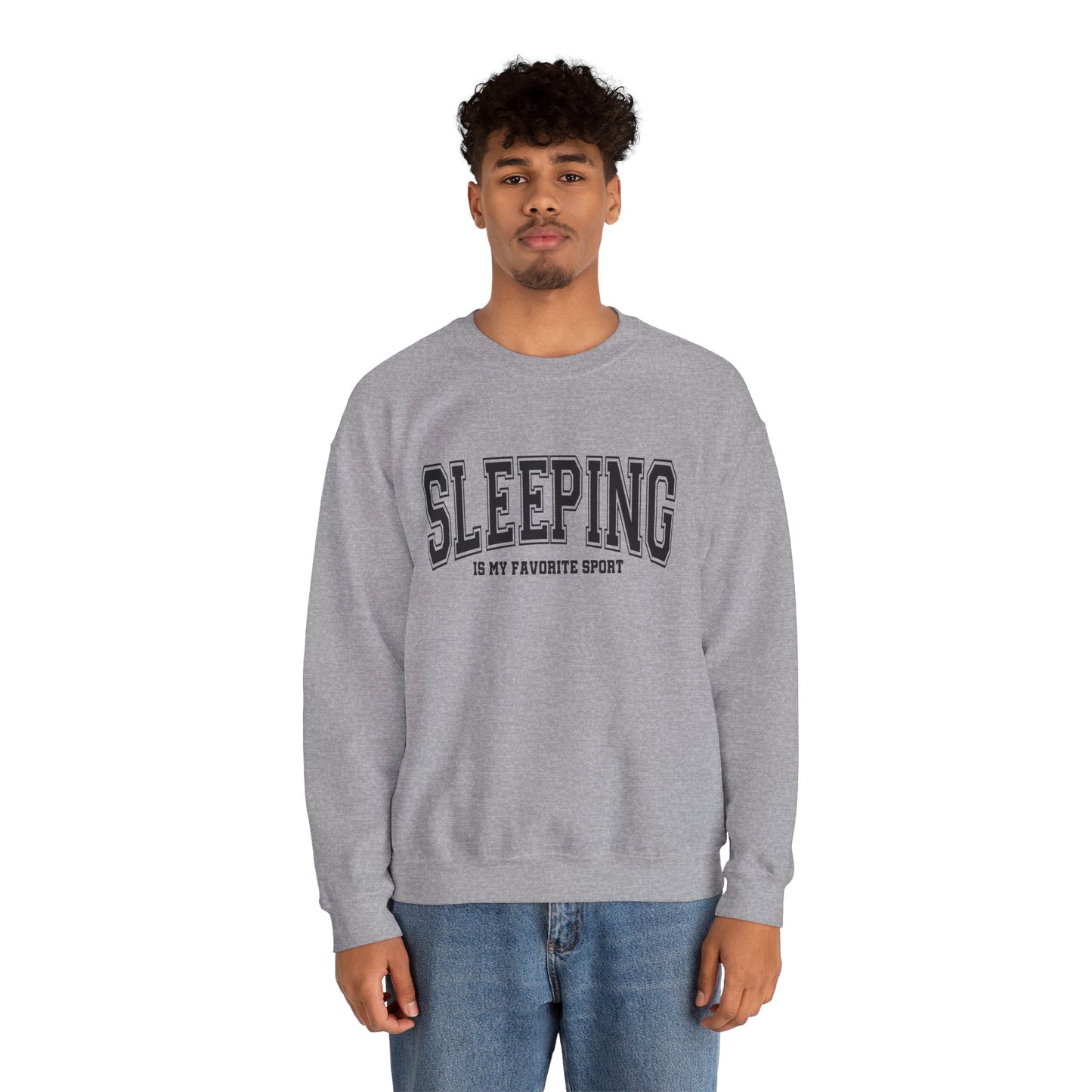 Cozy Unisex Crewneck Sweatshirt - Sleeping is My Favorite Sport, Relaxed Style, Perfect Gift, Lounge Wear, Sleep Lovers