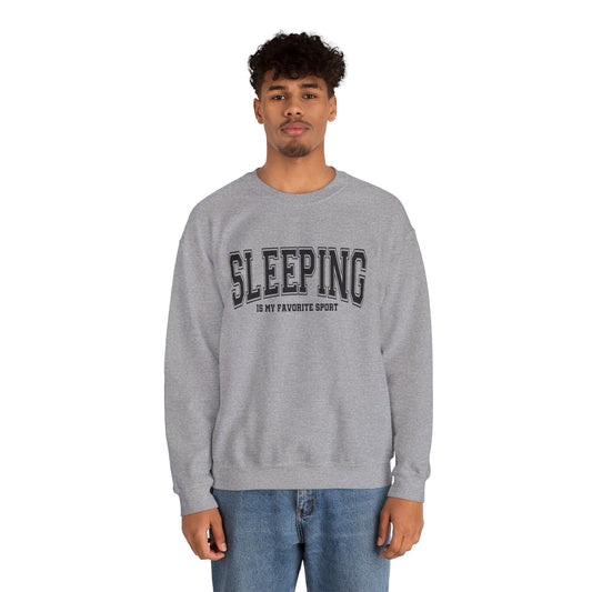 Cozy Unisex Crewneck Sweatshirt - Sleeping is My Favorite Sport, Relaxed Style, Perfect Gift, Lounge Wear, Sleep Lovers