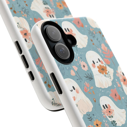 Cute Ghost Floral Magnetic Phone Case, Tough Phone Cover, Halloween Gift, Trendy Case for Kids, Unique Cell Phone Accessory