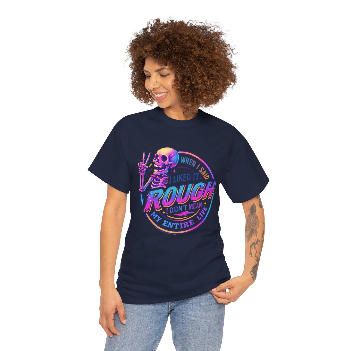 Rough Life Unisex Tee, Funny Skeleton T-Shirt, Casual Everyday Style, Gift for Friends, Unique Graphic Tee