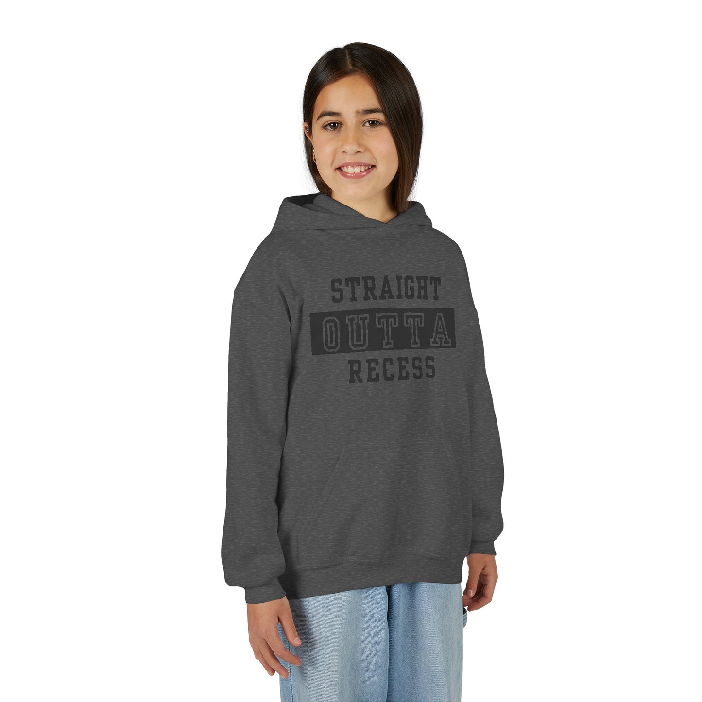 Straight Outta Recess Youth Recess Sweatshirt, Fun Kids Hoodies, Playful Gift for Sons and Daughters, Back to School Wear, Kid's Casual Outfit