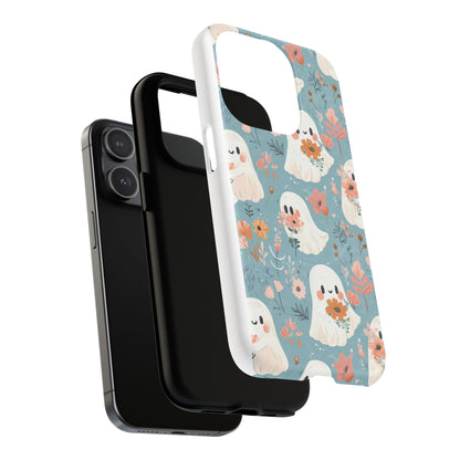 Cute Ghost Floral Magnetic Phone Case, Tough Phone Cover, Halloween Gift, Trendy Case for Kids, Unique Cell Phone Accessory