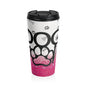 Dog Mom Paw Print Travel Mug, Dog Lover Gift, Personalized Travel Cup, Pet Owner Mug, Cute Dog Accessories, Coffee Travel Tumbler