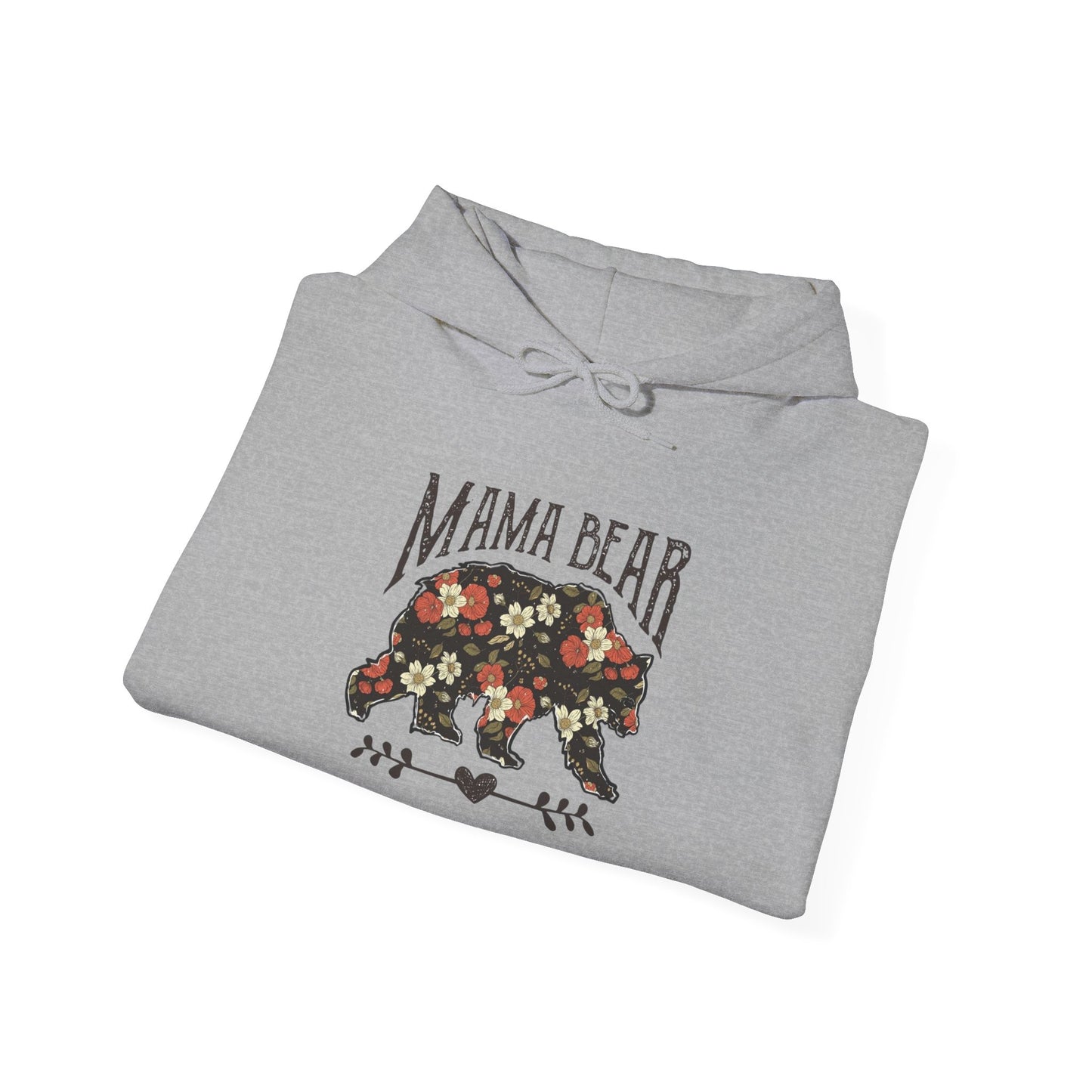 Floral Mama Bear Hoodie, Cozy Sweatshirt for Moms, Gift for Mother’s Day, Cute Casual Wear, Nature Themed Apparel