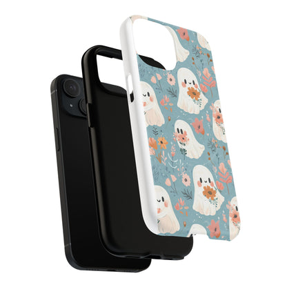 Cute Ghost Floral Magnetic Phone Case, Tough Phone Cover, Halloween Gift, Trendy Case for Kids, Unique Cell Phone Accessory