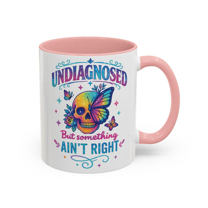 Undiagnosed Vibes Coffee Mug, Bohemian Coffee Cup, Unique Gift for Mental Health Awareness, Colorful Skull Design, Fun Drinking Mug