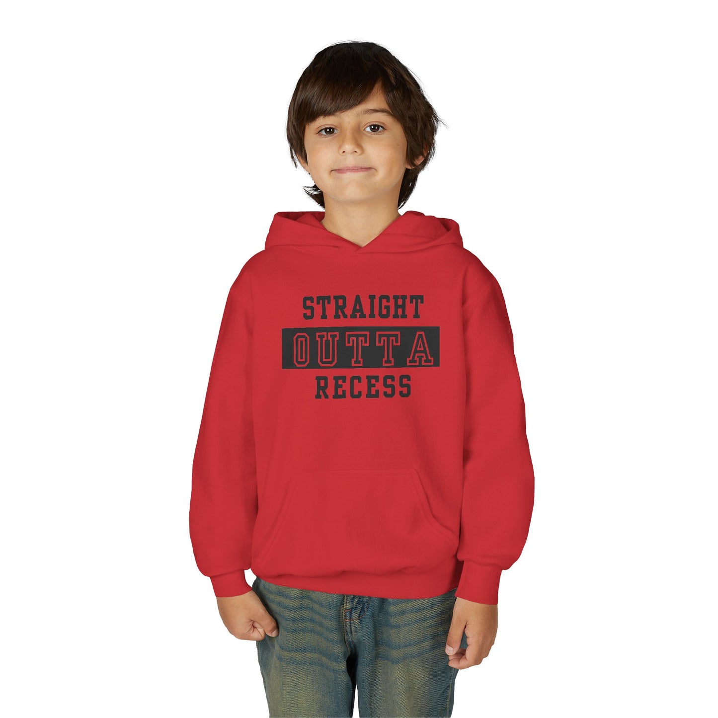 Straight Outta Recess Youth Recess Sweatshirt, Fun Kids Hoodies, Playful Gift for Sons and Daughters, Back to School Wear, Kid's Casual Outfit
