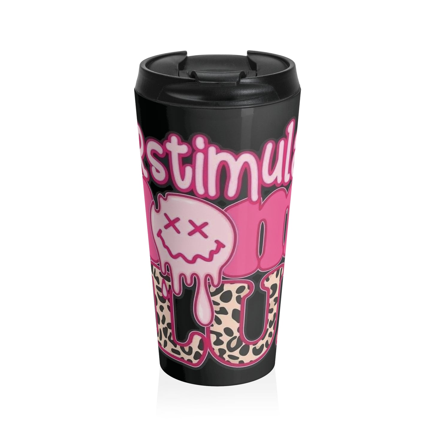 Overstimulated Mom's Club Stainless Steel Travel Mug with Funky Design | Travel Coffee Cup, Gift for Her, Cute Pink Travel Mug, Funny Quote Mug, Leopard [...]