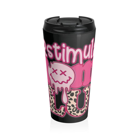 Overstimulated Mom's Club Stainless Steel Travel Mug with Funky Design | Travel Coffee Cup, Gift for Her, Cute Pink Travel Mug, Funny Quote Mug, Leopard [...]