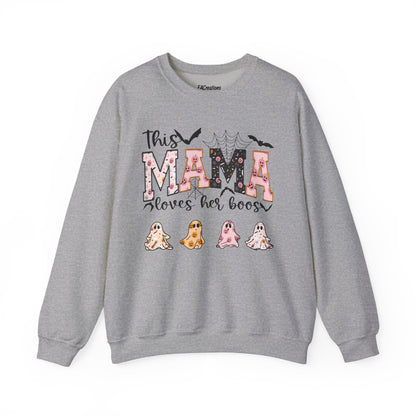 Halloween Mama Ghosts Sweatshirt, Comfortable Crewneck Top, Fall Fashion, Gift for Moms, Ghost Lover Apparel, Cozy Halloween Outfit
